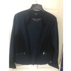 Worth Black Collarless Cropped Jacket